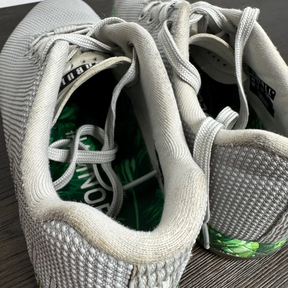 NOBULL Trainers Gray Green Tropical Leaf Sole CrossFit Training Shoes Men US 7.5